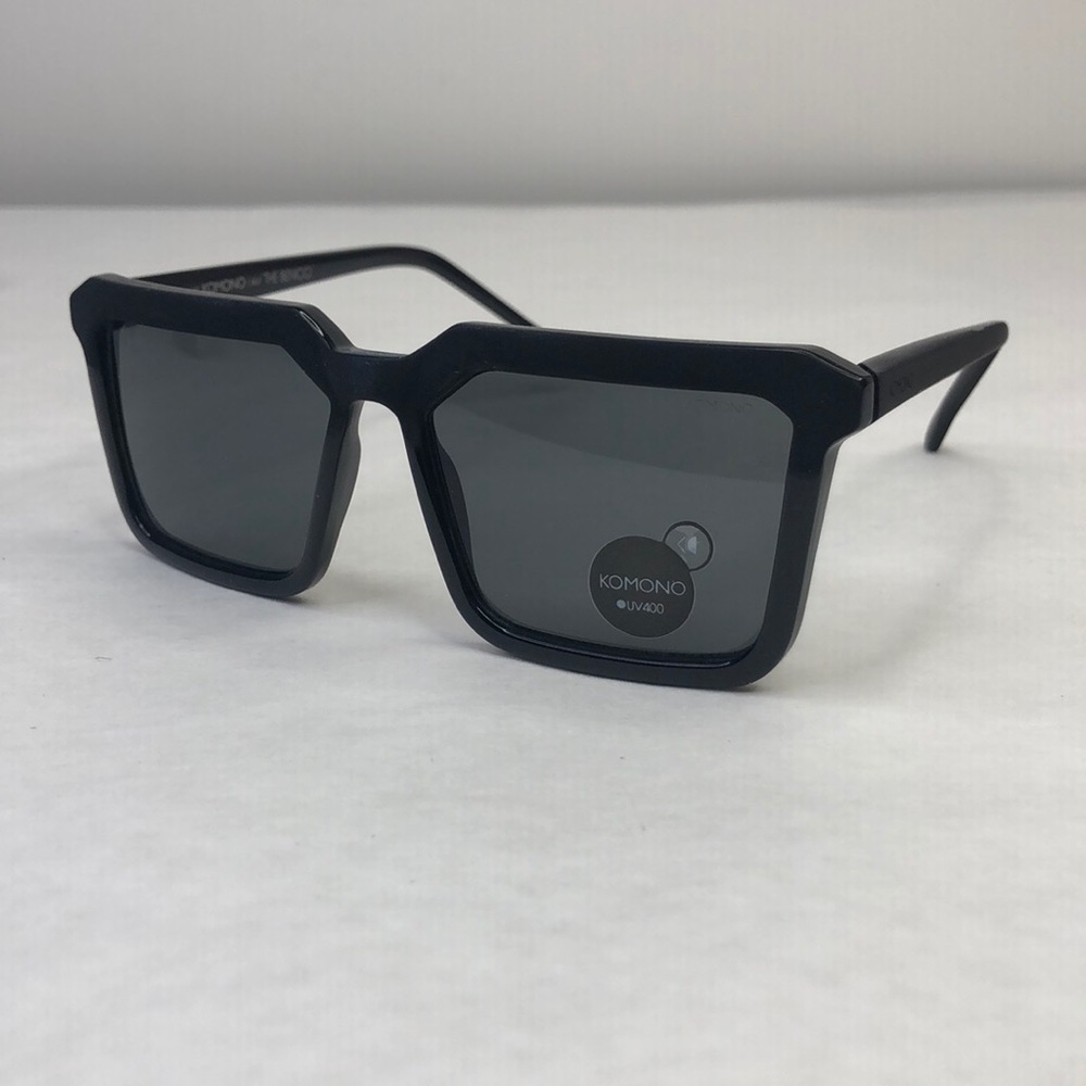 KOMONO Benicio Black Rubber/Glossy Sunglasses(NEW) - Picture 2 of 9